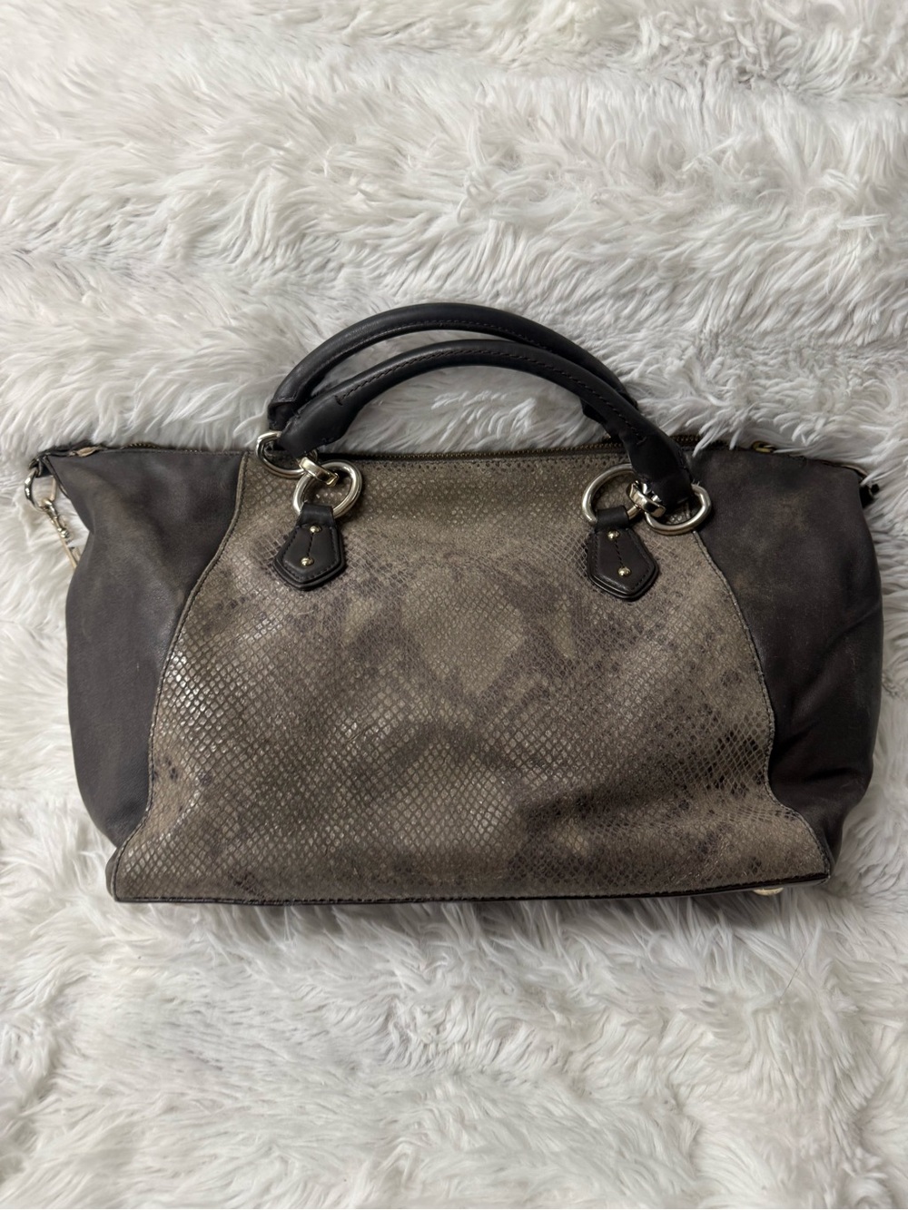 Coach Brown Leather and Python Women’s Satchel
